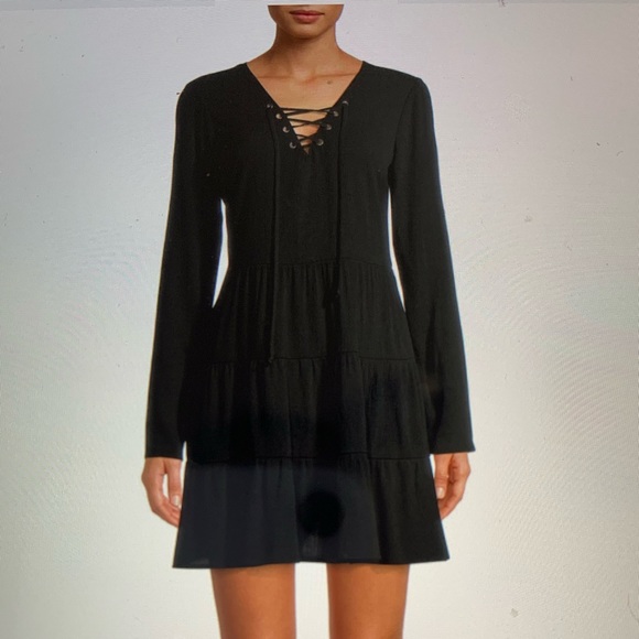 No Boundaries Dresses & Skirts - Junior ruffles long sleeve pullover size large